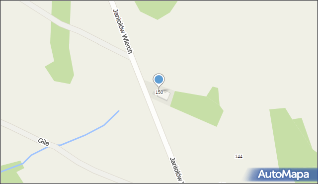 Groń, Janiołów Wierch, 150, mapa Groń