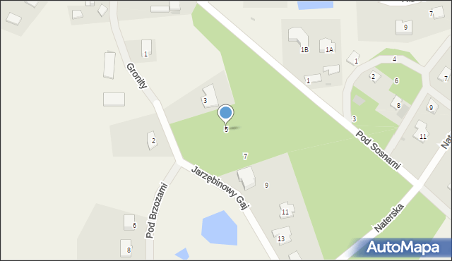 Gronity, Jarzębinowy Gaj, 5, mapa Gronity