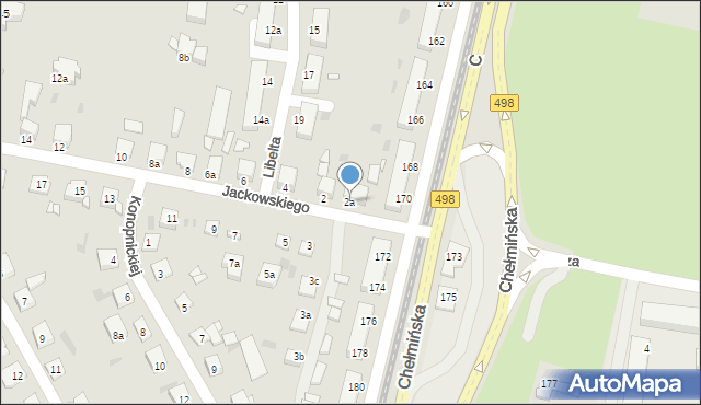 Grudziądz, Jackowskiego, 2a, mapa Grudziądza