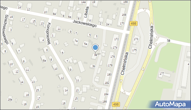 Grudziądz, Jackowskiego, 3a, mapa Grudziądza