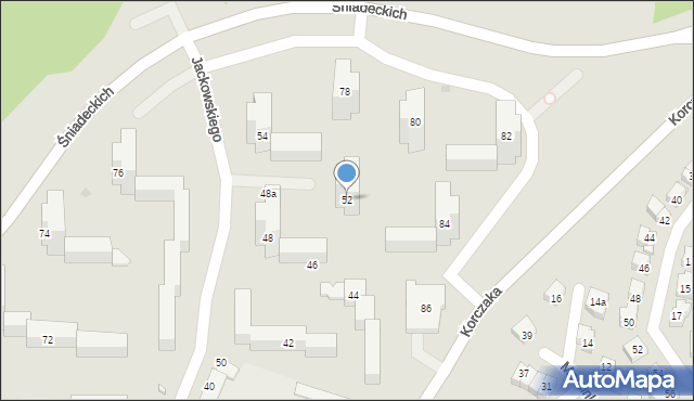 Grudziądz, Jackowskiego, 52, mapa Grudziądza