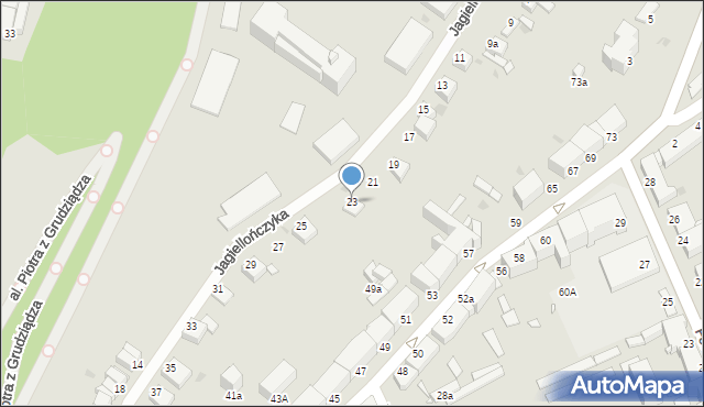 Grudziądz, Jagiellończyka, 23, mapa Grudziądza