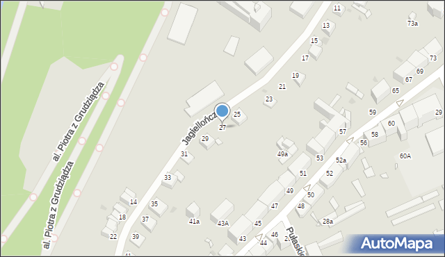 Grudziądz, Jagiellończyka, 27, mapa Grudziądza