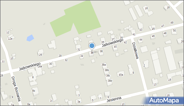 Grudziądz, Jalkowskiego Jerzego, 36, mapa Grudziądza