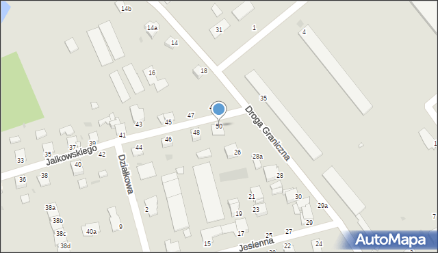 Grudziądz, Jalkowskiego Jerzego, 50, mapa Grudziądza