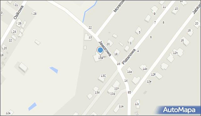 Grudziądz, Jaworowa, 13a, mapa Grudziądza