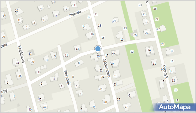 Gruszczyn, Jałowcowa, 20, mapa Gruszczyn