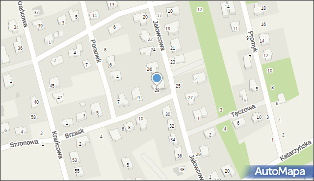 Gruszczyn, Jałowcowa, 28, mapa Gruszczyn