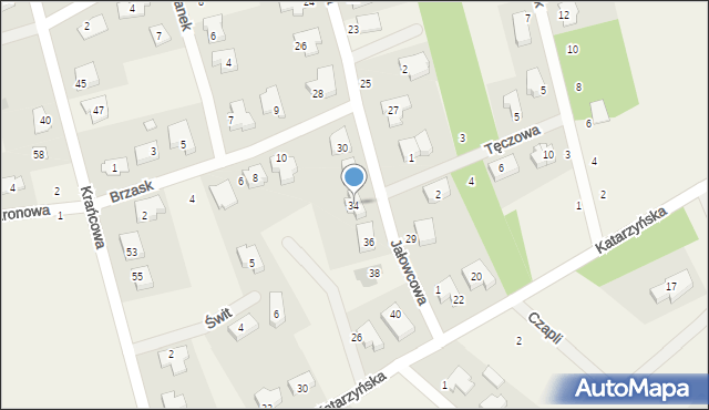 Gruszczyn, Jałowcowa, 34, mapa Gruszczyn