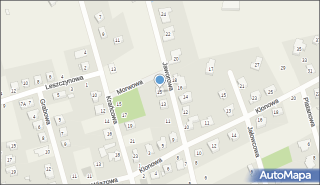 Gruszczyn, Jaworowa, 15, mapa Gruszczyn