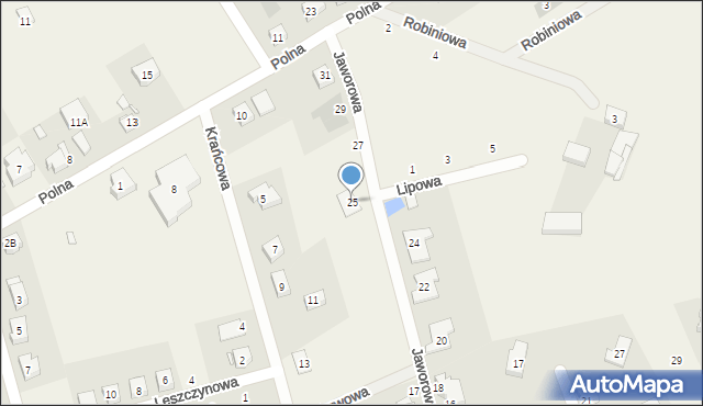 Gruszczyn, Jaworowa, 25, mapa Gruszczyn