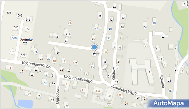 Grybów, Jakubowskiego, 37, mapa Grybów