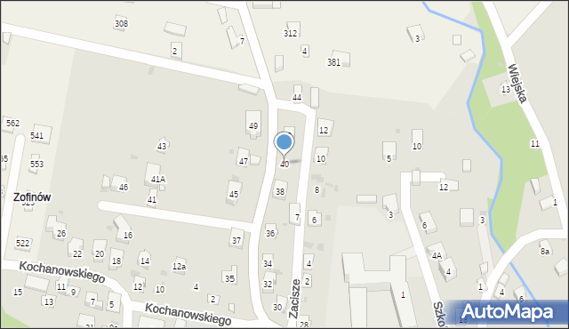 Grybów, Jakubowskiego, 40, mapa Grybów