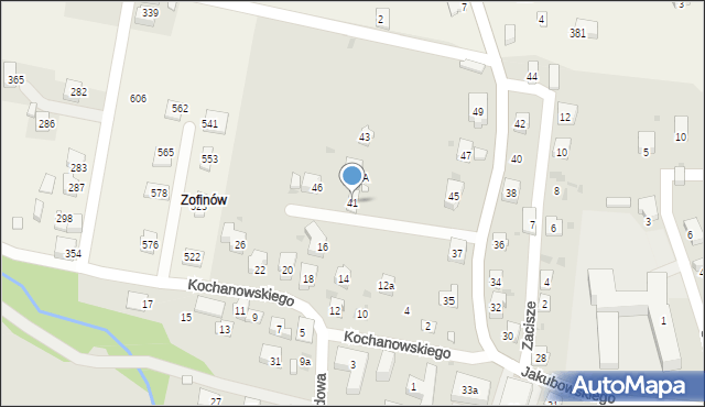 Grybów, Jakubowskiego, 41, mapa Grybów