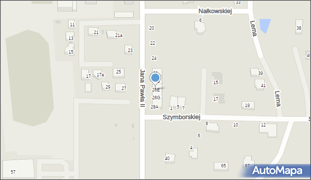 Gryfino, Jana Pawła II, 26E, mapa Gryfino