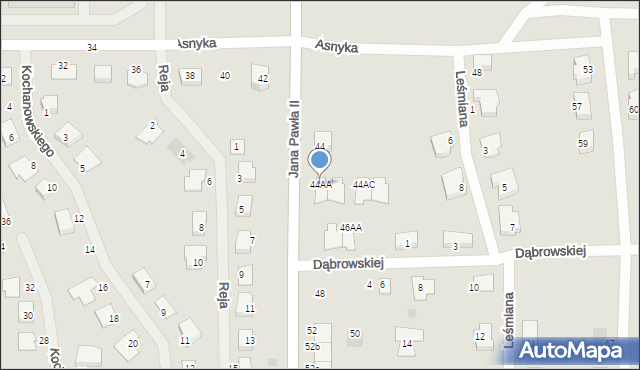 Gryfino, Jana Pawła II, 44AA, mapa Gryfino