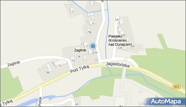 Grywałd, Jana Pawła II, 1, mapa Grywałd