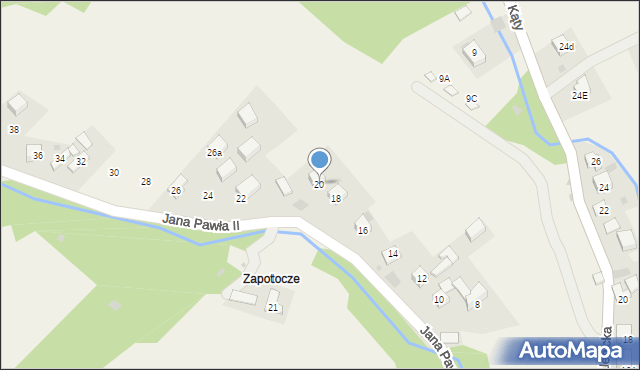 Grywałd, Jana Pawła II, 20, mapa Grywałd