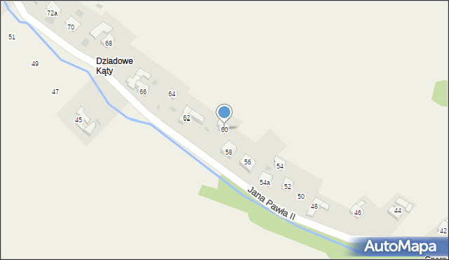 Grywałd, Jana Pawła II, 60, mapa Grywałd