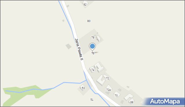Grywałd, Jana Pawła II, 76, mapa Grywałd