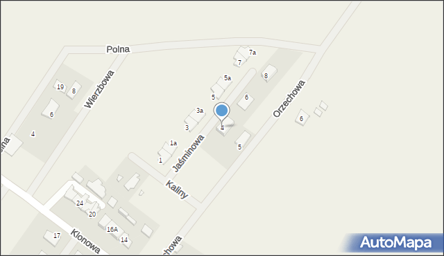 Grzędzice, Jaśminowa, 4, mapa Grzędzice
