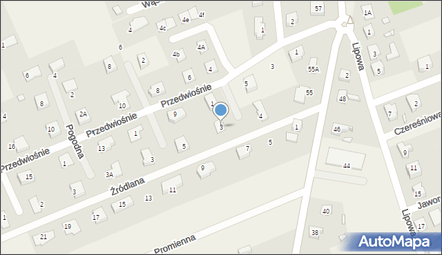 Grzędzice, Jasna, 3, mapa Grzędzice