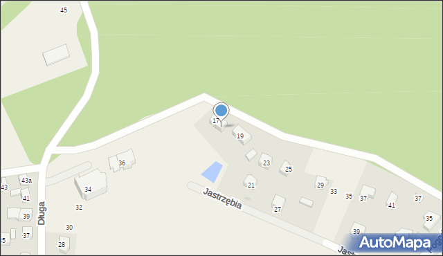 Grzybno, Jastrzębia, 17a, mapa Grzybno