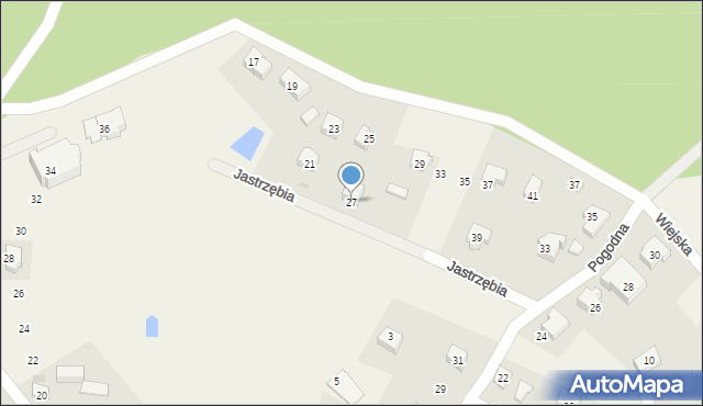 Grzybno, Jastrzębia, 27, mapa Grzybno