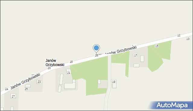 Grzybów Dolny, Janów Grzybowski, 16, mapa Grzybów Dolny