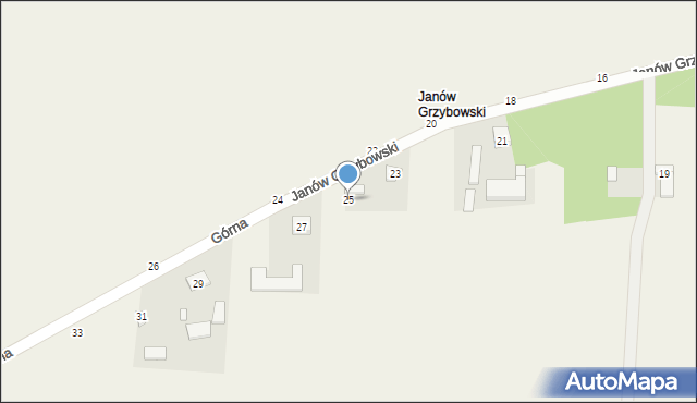 Grzybów Dolny, Janów Grzybowski, 25, mapa Grzybów Dolny