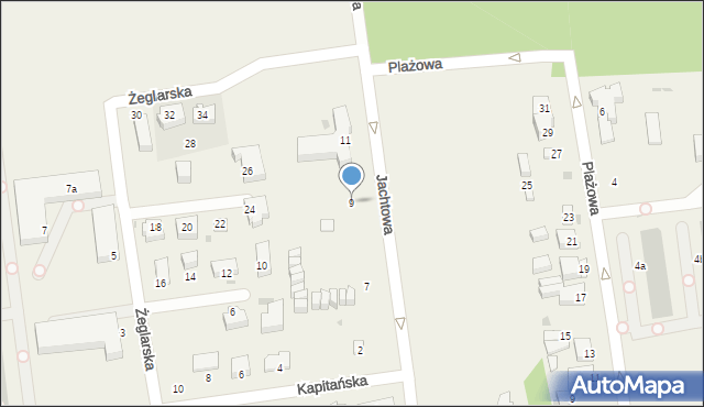 Grzybowo, Jachtowa, 9, mapa Grzybowo