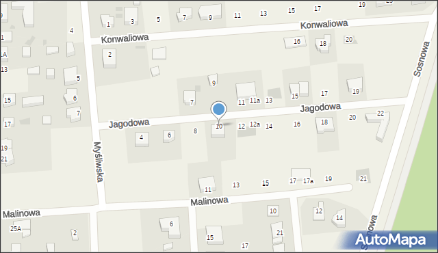 Grzybowo, Jagodowa, 10, mapa Grzybowo