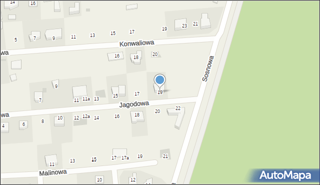 Grzybowo, Jagodowa, 19, mapa Grzybowo