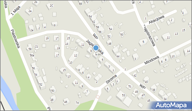 Gubin, Jagiellońska, 7, mapa Gubin