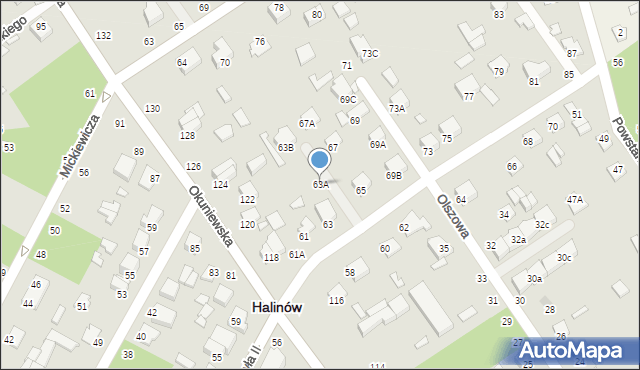 Halinów, Jana Pawła II, 63A, mapa Halinów