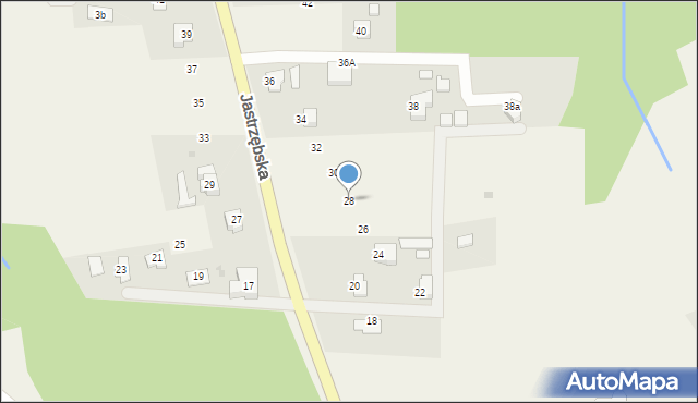 Hażlach, Jastrzębska, 28, mapa Hażlach