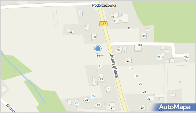 Hażlach, Jastrzębska, 35, mapa Hażlach