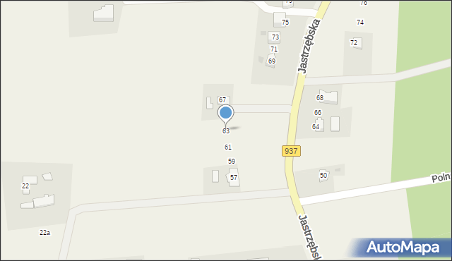 Hażlach, Jastrzębska, 63, mapa Hażlach