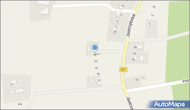Hażlach, Jastrzębska, 65, mapa Hażlach