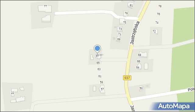 Hażlach, Jastrzębska, 67, mapa Hażlach