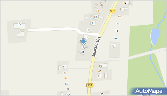 Hażlach, Jastrzębska, 71, mapa Hażlach
