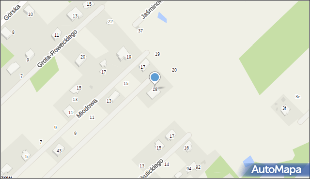 Henryszew, Jaśminowa, 18, mapa Henryszew
