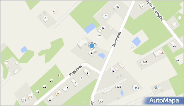 Henryszew, Jaworowa, 43, mapa Henryszew