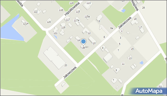 Hipolitów, Jałowcowa, 16, mapa Hipolitów