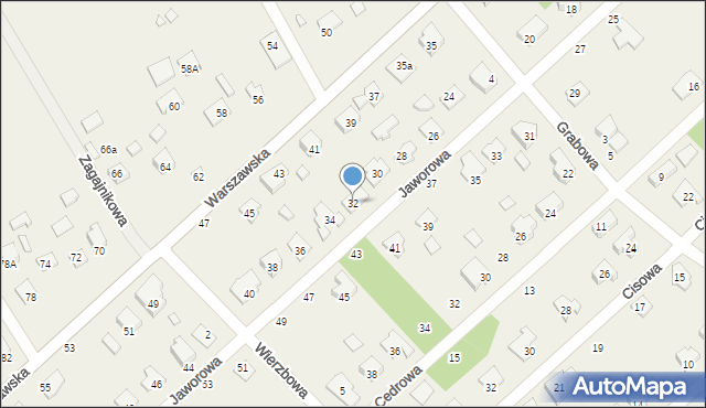 Hipolitów, Jaworowa, 32, mapa Hipolitów