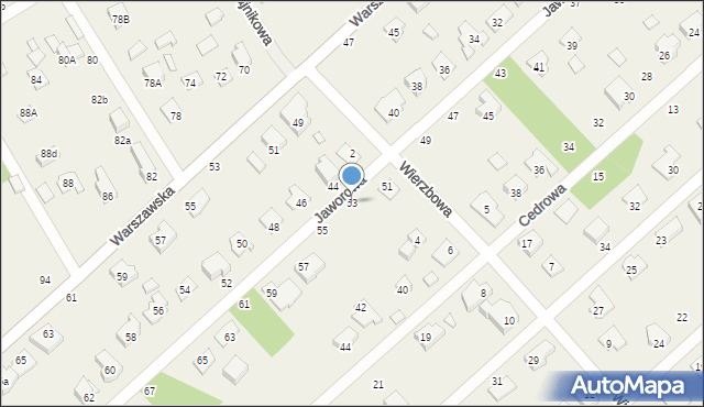 Hipolitów, Jaworowa, 53, mapa Hipolitów