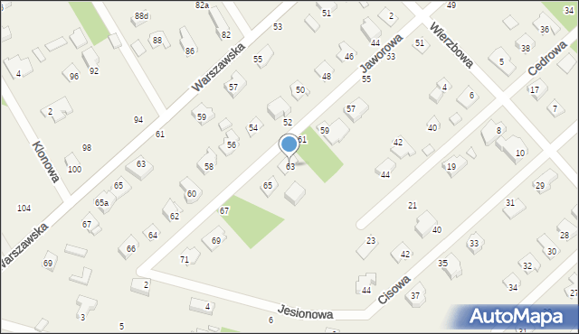 Hipolitów, Jaworowa, 63, mapa Hipolitów