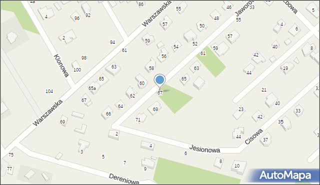 Hipolitów, Jaworowa, 67, mapa Hipolitów