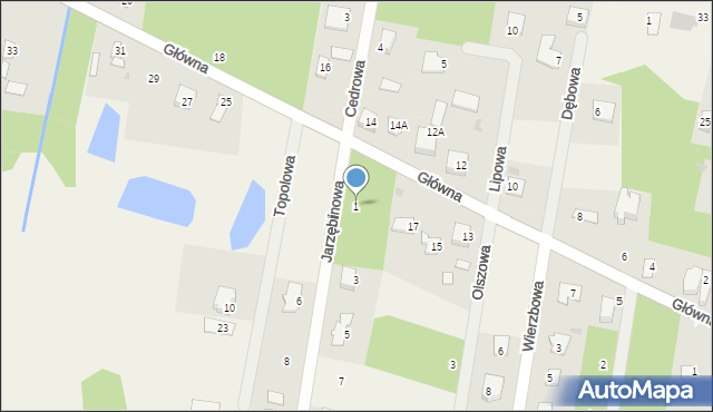 Huta Żabiowolska, Jarzębinowa, 1, mapa Huta Żabiowolska