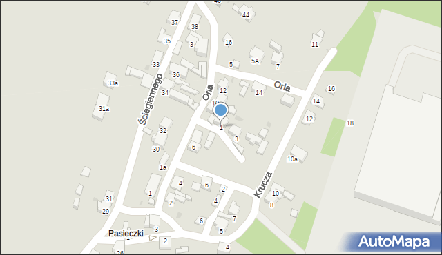 Imielin, Jastrzębia, 1, mapa Imielin